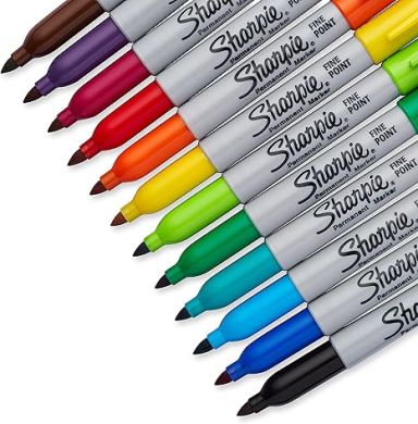 Sharpie, permanent, fine, 12 pack